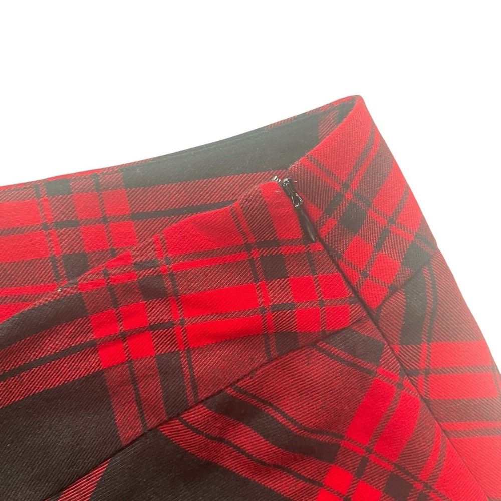 Laura Scott Women's Size 10 Red Black Plaid Midi Skirt A-Line Holiday Winter - Picture 4 of 6
